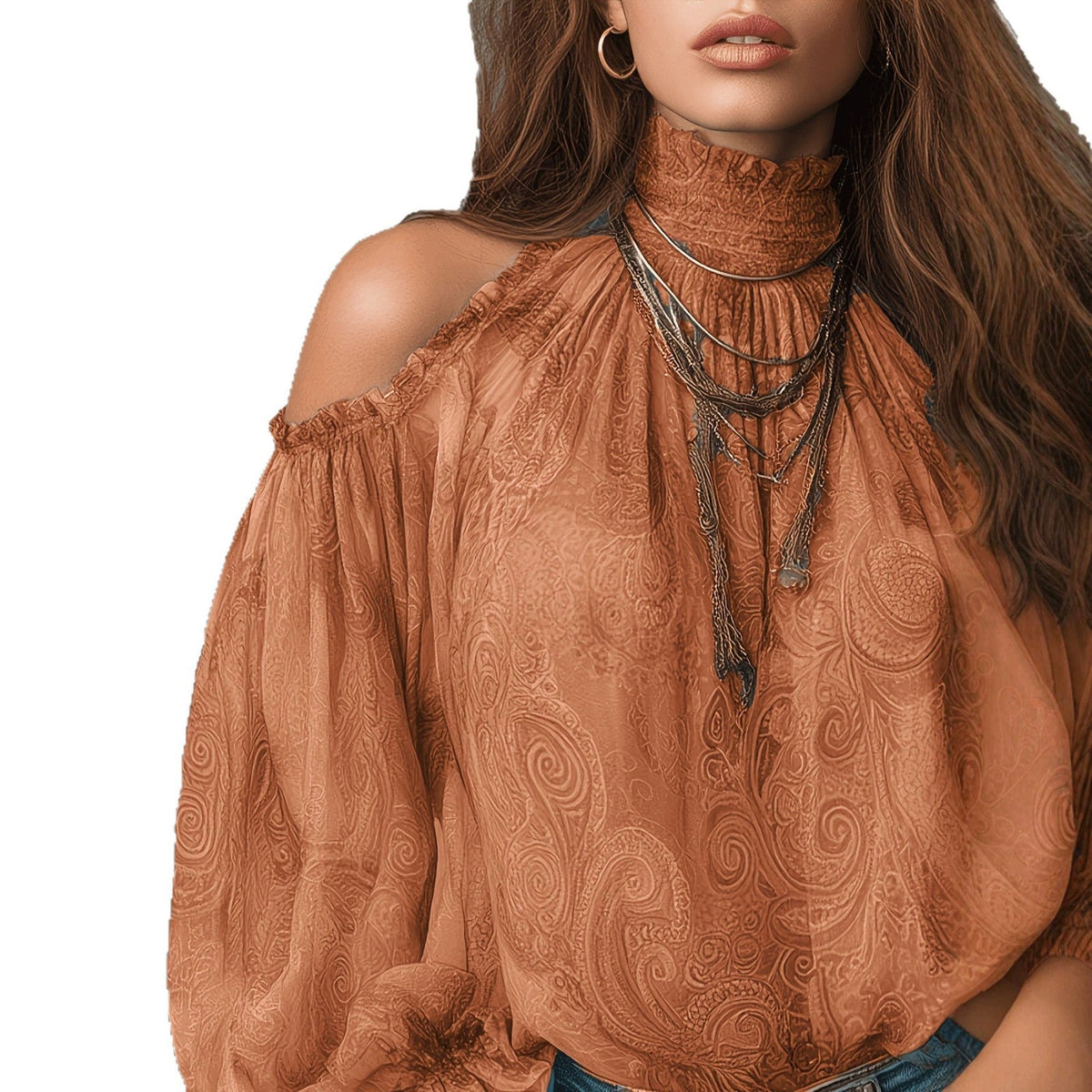 Chic Off-the-Shoulder Blouse with Relaxed Fit for Effortless Style - 2 - London-stylehouse.com