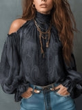 Chic Off-the-Shoulder Blouse with Relaxed Fit for Effortless Style - 8 - London-stylehouse.com