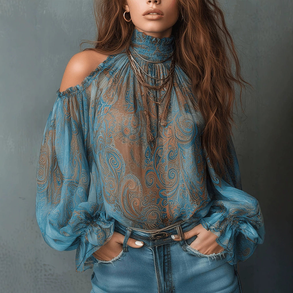Chic Off-the-Shoulder Blouse with Relaxed Fit for Effortless Style - 10 - London-stylehouse.com
