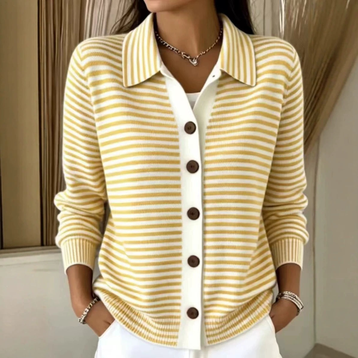 Chic Ladies' Button-Front Cardigan with Relaxed Silhouette - 9 - London-stylehouse.com