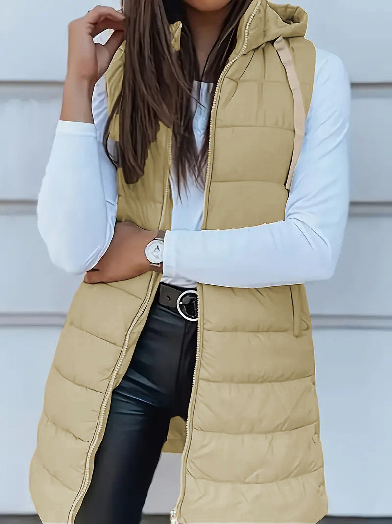 Women's Tailored Gilet with Hood and Handy Pockets - 7 - London-stylehouse.com