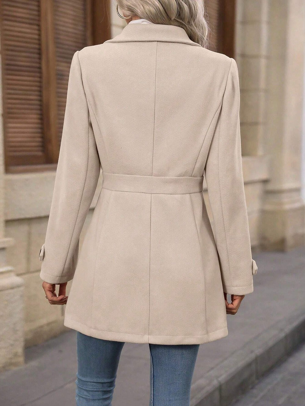 Chic Women's Regular Fit Coat with Button Fastening - 2 - London-stylehouse.com
