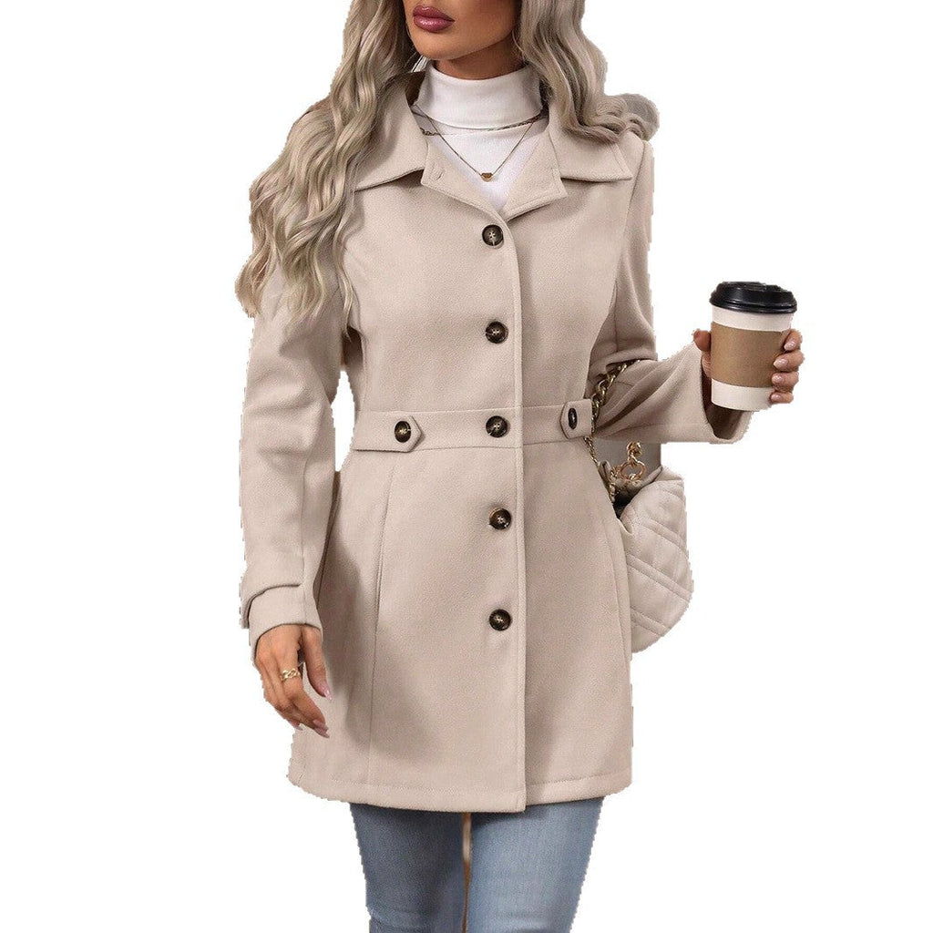 Chic Women's Regular Fit Coat with Button Fastening - 7 - London-stylehouse.com