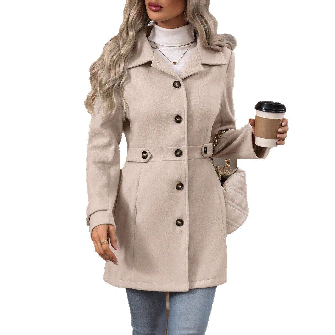 Chic Women's Regular Fit Coat with Button Fastening - 7 - London-stylehouse.com