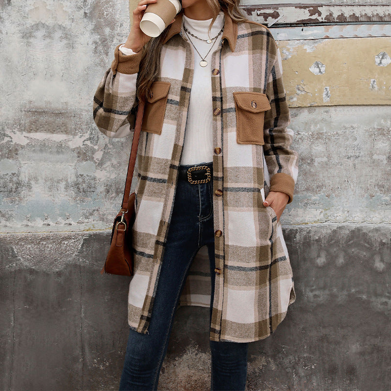 Women’s Relaxed Fit Long Coat with Functional Pockets - 2 - London-stylehouse.com