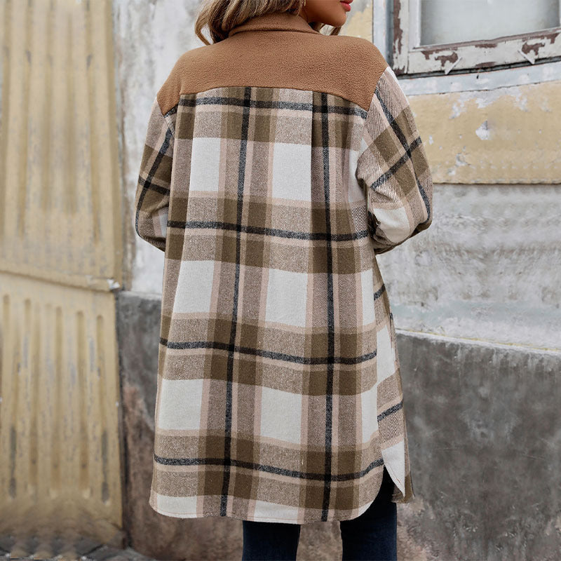 Women’s Relaxed Fit Long Coat with Functional Pockets - 5 - London-stylehouse.com