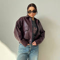 Casual Women's Zip-Up Bomber Jacket with Relaxed Fit - 1 - London-stylehouse.com