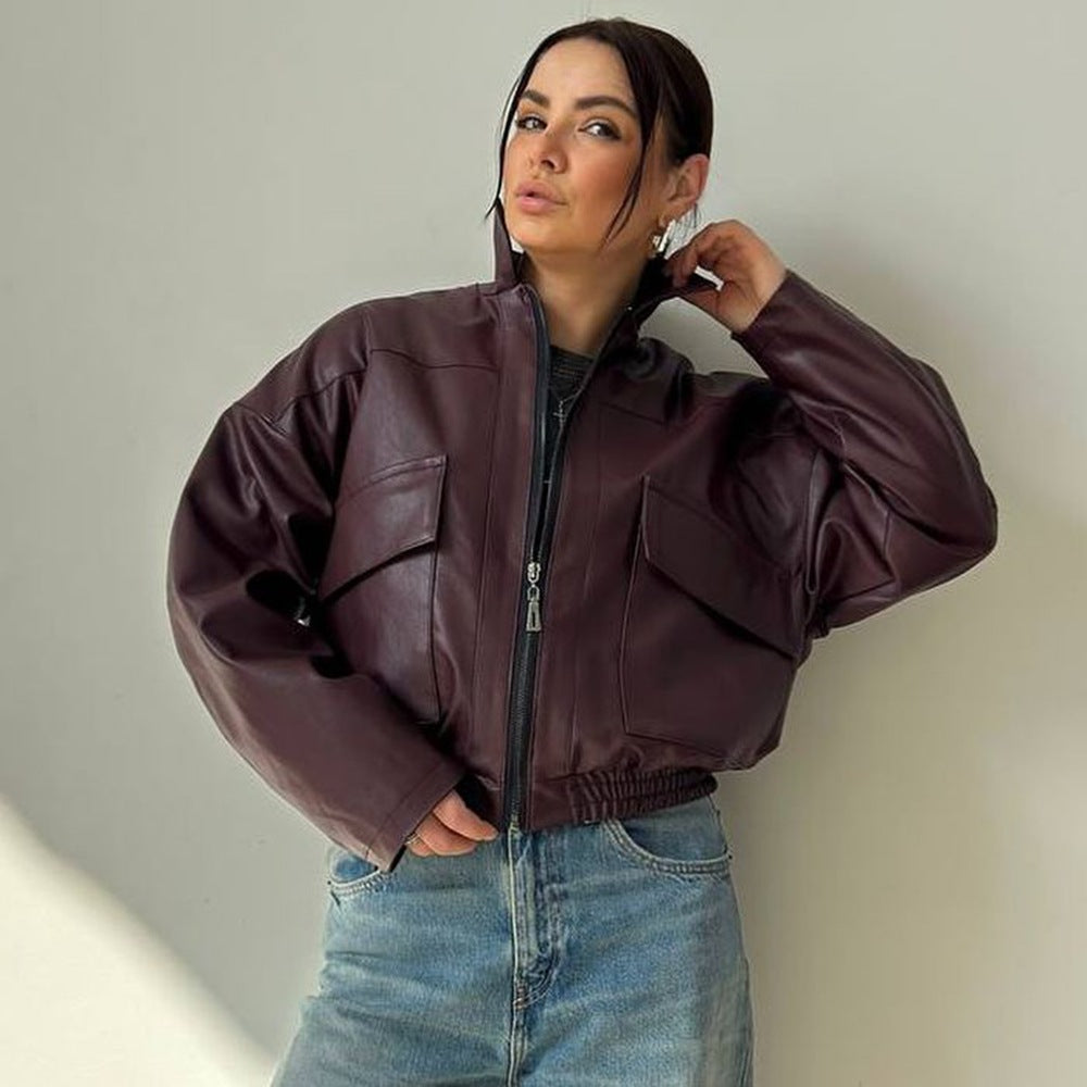 Casual Women's Zip-Up Bomber Jacket with Relaxed Fit - 2 - London-stylehouse.com