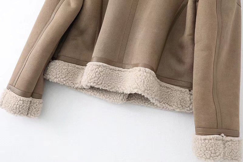 Elegant Women's Motorbike Jacket with Trendy Faux Fur Collar - 7 - London-stylehouse.com