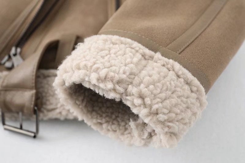 Elegant Women's Motorbike Jacket with Trendy Faux Fur Collar - 11 - London-stylehouse.com