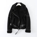 Elegant Women's Motorbike Jacket with Trendy Faux Fur Collar - 13 - London-stylehouse.com