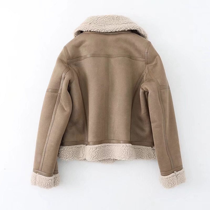 Elegant Women's Motorbike Jacket with Trendy Faux Fur Collar - 14 - London-stylehouse.com