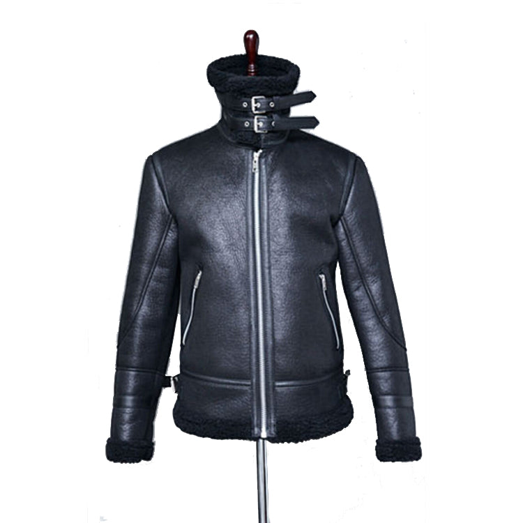Men's Premium Leather Jacket with Luxurious Sheepskin Collar - 1 - London-stylehouse.com