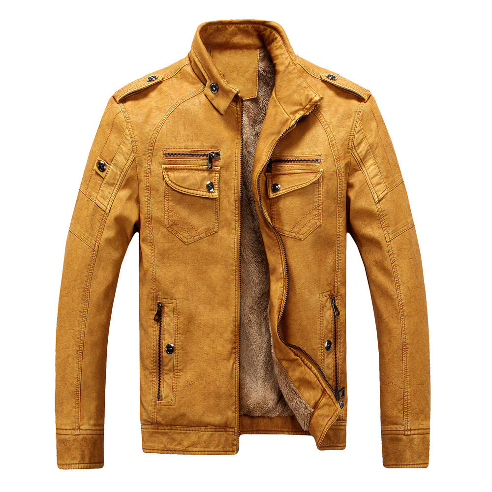 Stylish Men's Leather Jacket with Zip and Stand Collar - 7 - London-stylehouse.com