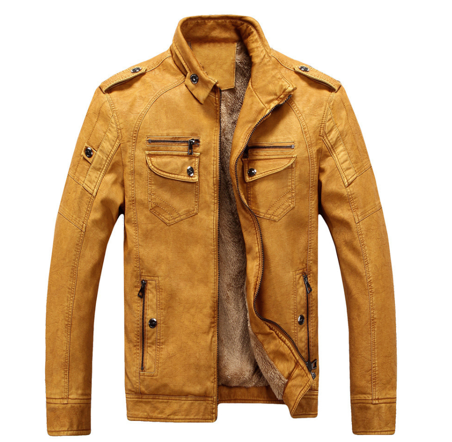 Stylish Men's Leather Jacket with Zip and Stand Collar - 9 - London-stylehouse.com