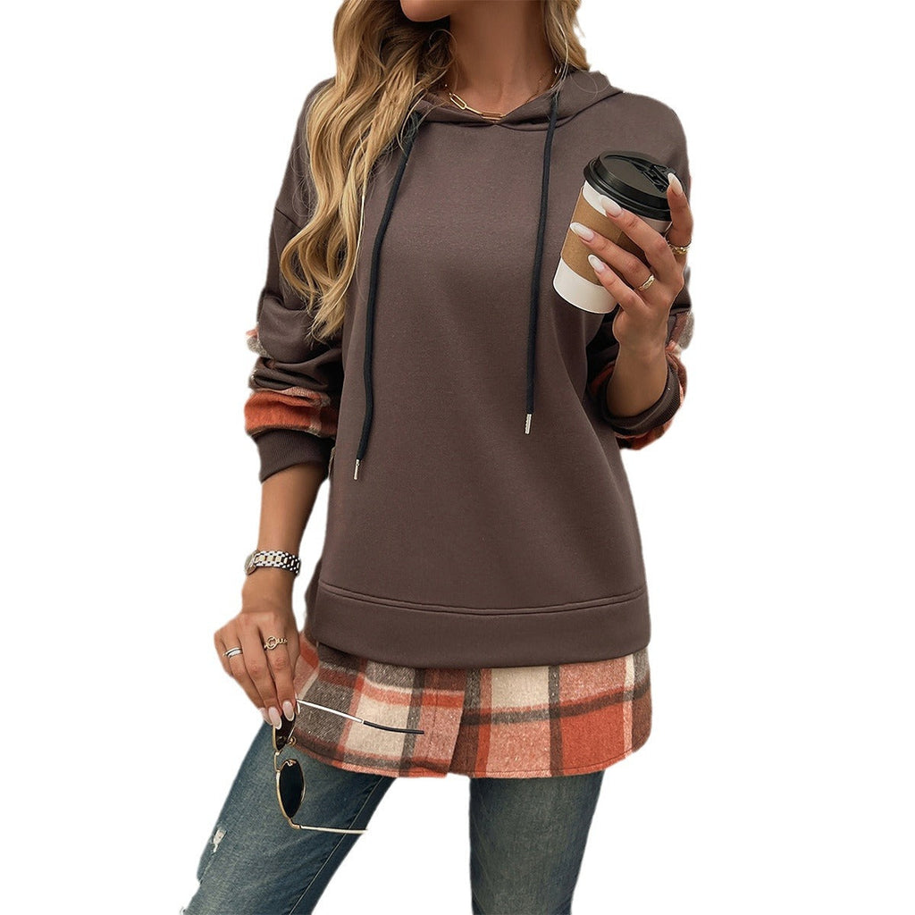 Stylish Women's Check Print Oversized Hoodie - 4 - London-stylehouse.com