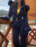 Chic Ladies' Jumpsuit Featuring Luxurious Fur Details - 4 - London-stylehouse.com