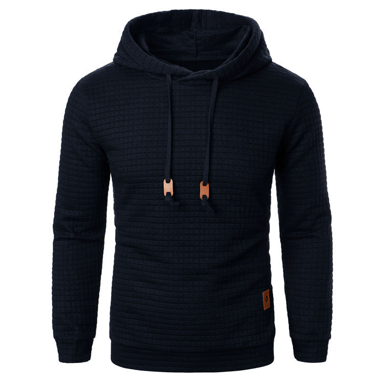 Men's Fitted Hoodie with Distinctive Textured Fabric - 1 - London-stylehouse.com