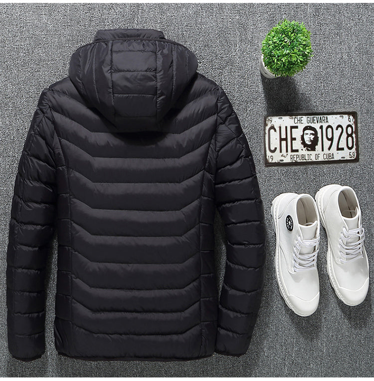 Men's Slim-Fit Heated Jacket with Removable Hood for Cold Weather - 5 - London-stylehouse.com