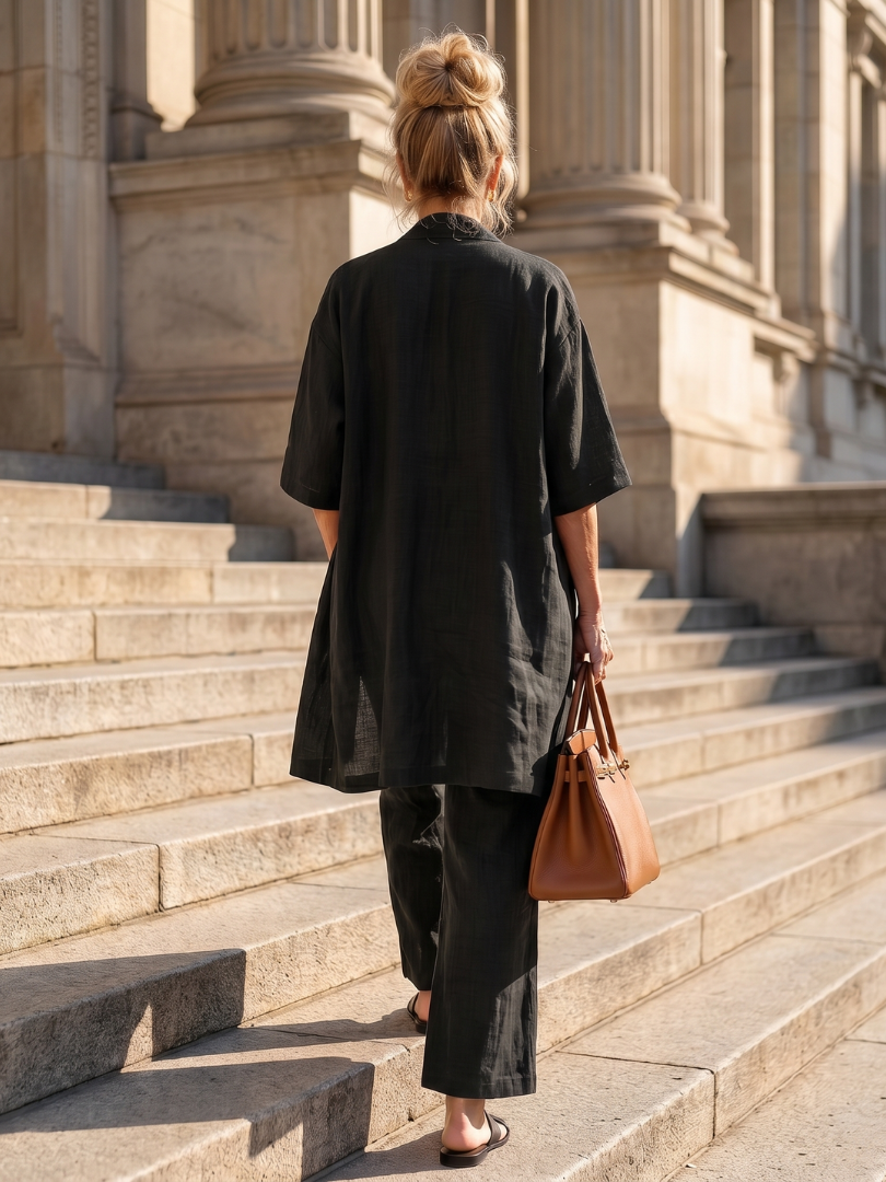 Two-piece set comprising a loose-fitting top and trousers for women - J&B; - 17 - London-stylehouse.com