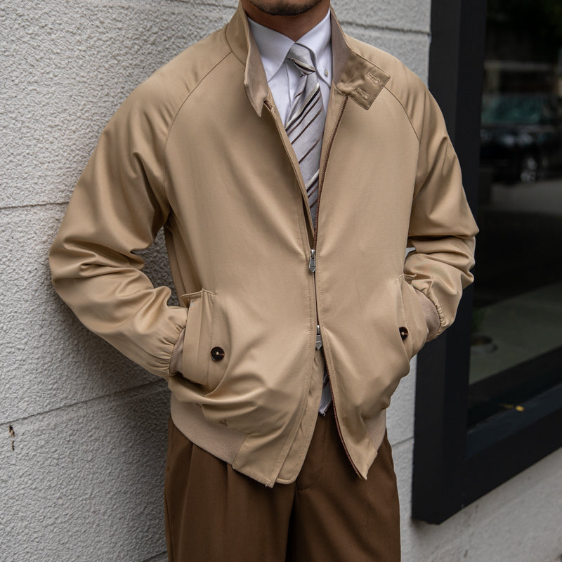 Classic men’s bomber jacket with a stand-up collar - J&B; - 2 - London-stylehouse.com