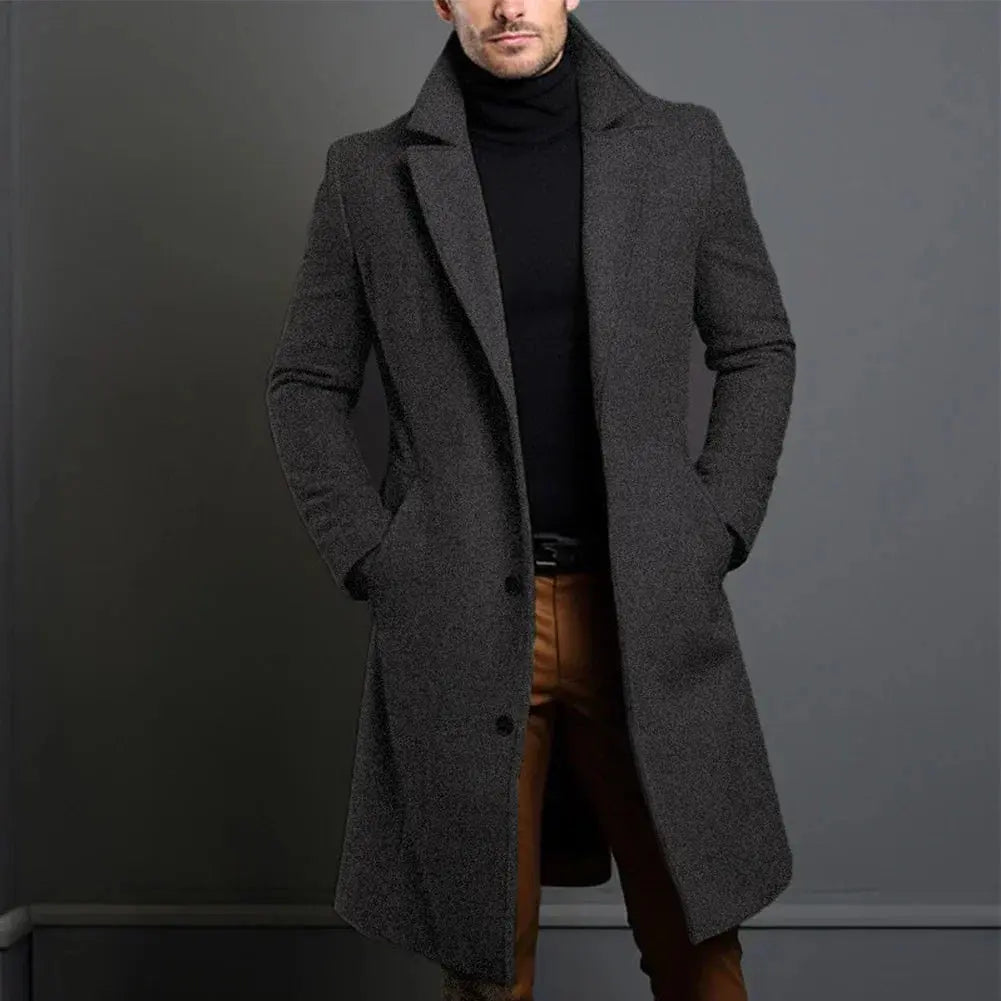 Men’s winter coat in a tailored fit with a drooping lapel and button placket - J&B; - 5 - London-stylehouse.com