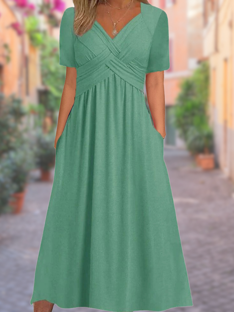 Emma – V-Neck Tummy-Covering Dress - Image 3