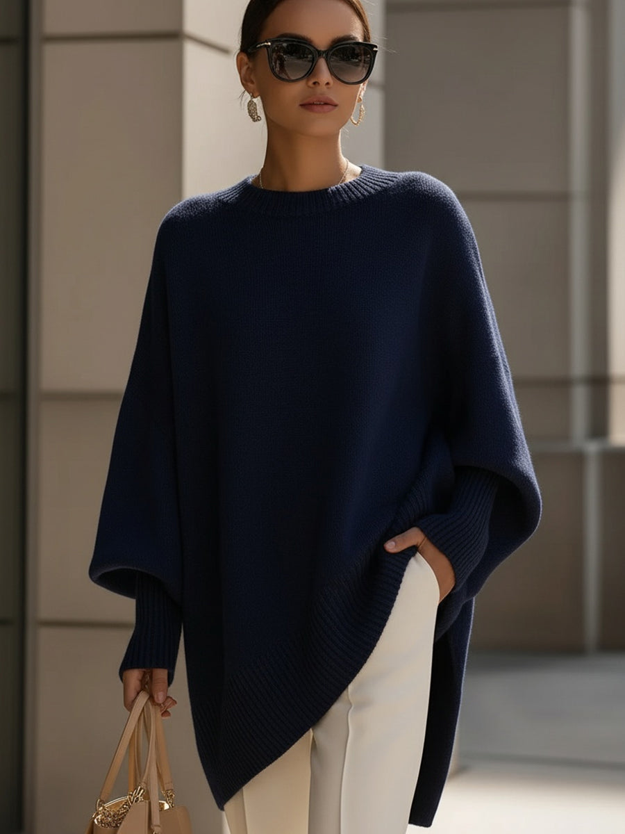 Isabella – Relaxed Knit Poncho-like Sweater Women