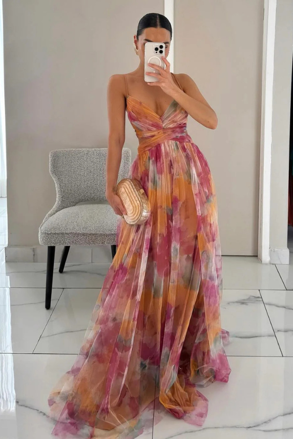 Nicole – Women Elegant Pleated Maxi Dress - Image 1