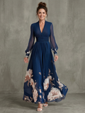 Women’s evening dress with a flowing silhouette and a V-neck - J&B; - 1 - London-stylehouse.com