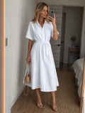 Women’s shirt dress with a floral cut-out pattern and a belt at the waist - J&B; - 1 - London-stylehouse.com