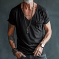 Leo – Men's V-Neck Pocket T-Shirt
