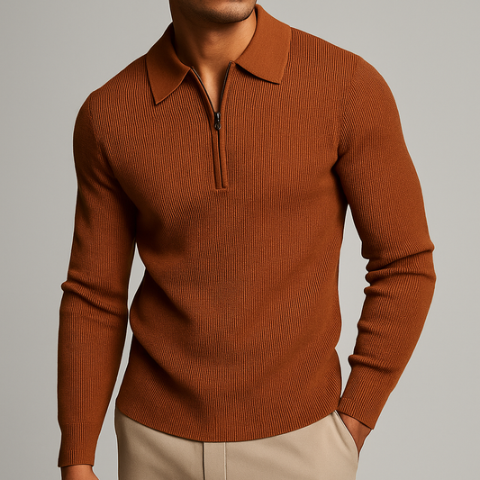 Oliver – Textured Zip-Neck Knit Polo