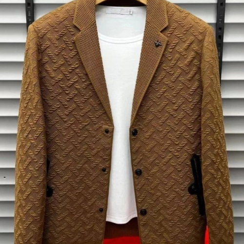 J&B women's textured blazer with notched lapels in brown