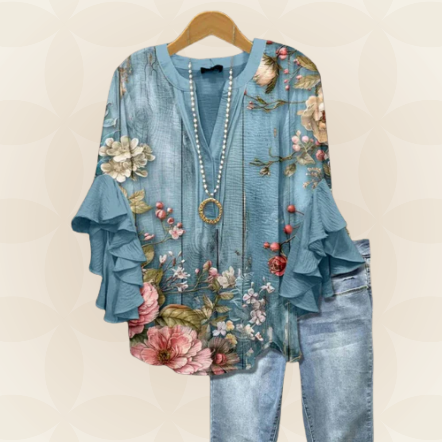 Annika – Floral Print Blouse - Image 1