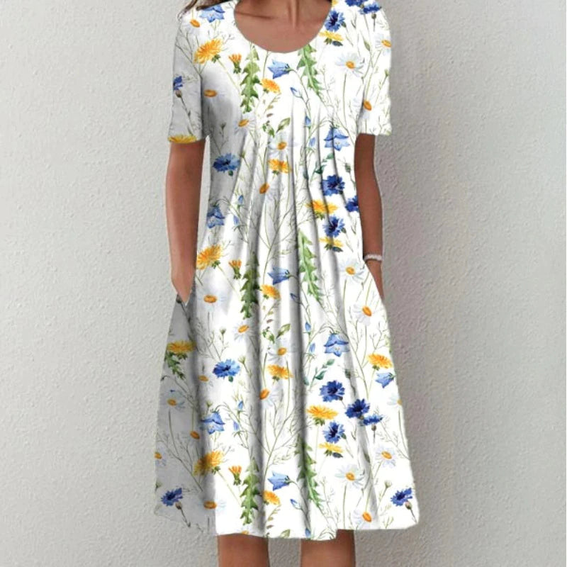 Emily – Floral Print Midi Dress - Image 2