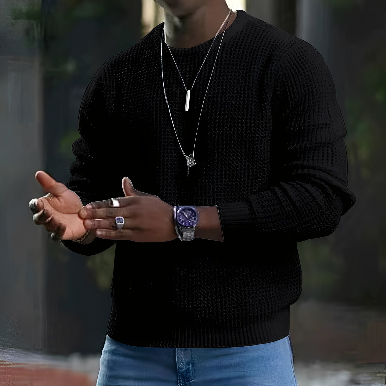 Iván – Textured Knit Jumper for Men