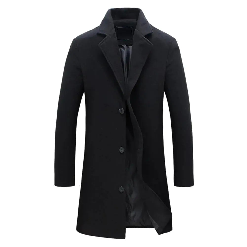 Men’s winter coat in a tailored fit with a drooping lapel and button placket - J&B; - 3 - London-stylehouse.com