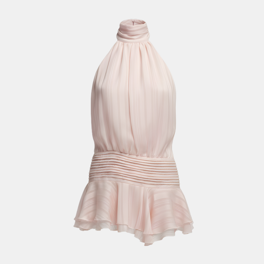 Amelie – Pleated Halter Summer Dress - Image 12