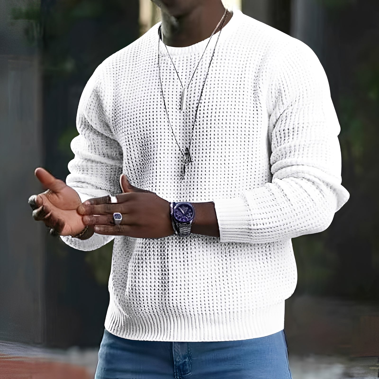 Iván – Textured Knit Jumper for Men