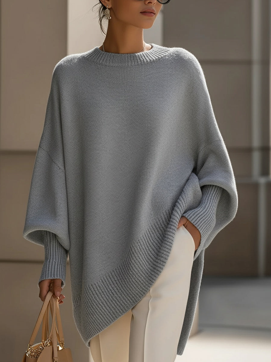 Isabella – Relaxed Knit Poncho-like Sweater Women