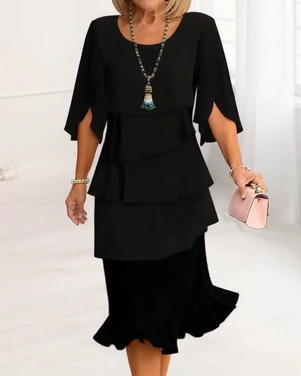 Renate – Elegant Comfort Ruffle Dress - Image 1
