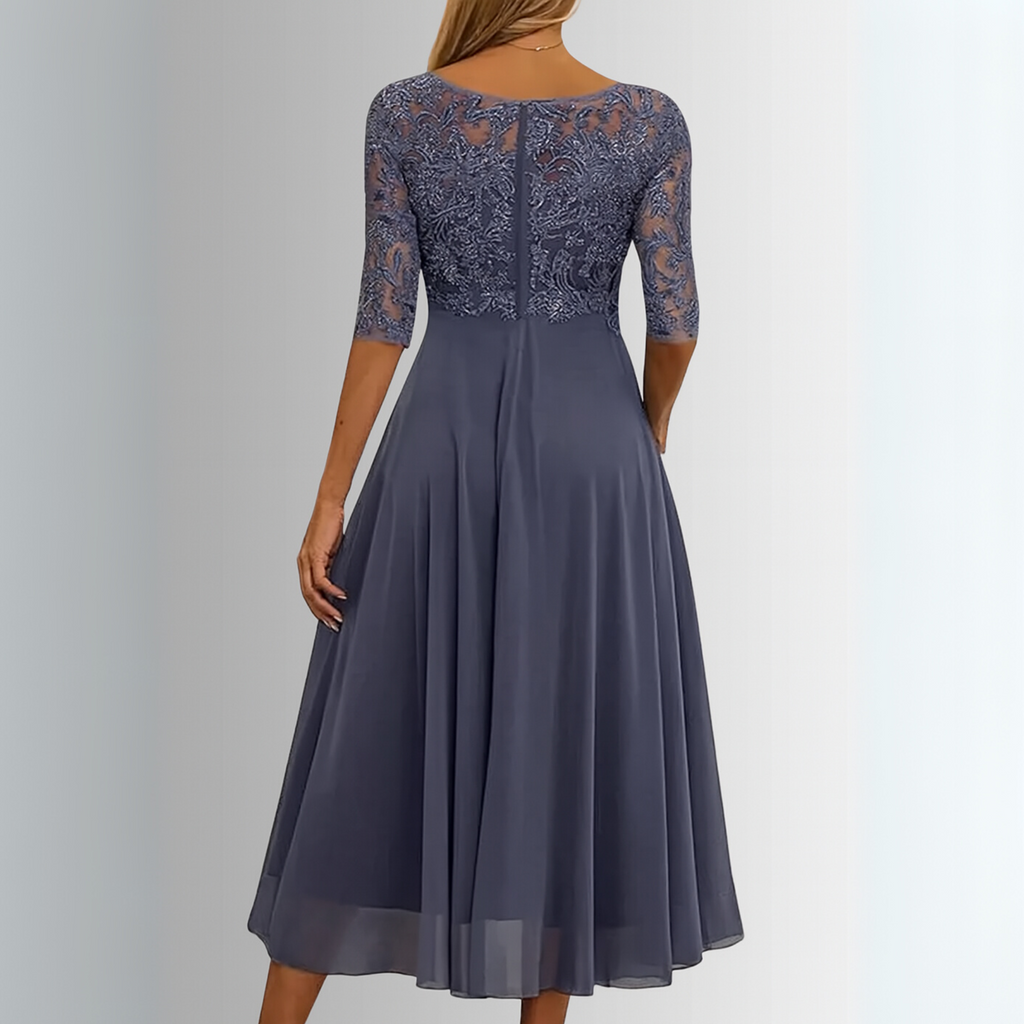 Karin – Elegant Lace Half-Sleeve Dress - Image 6