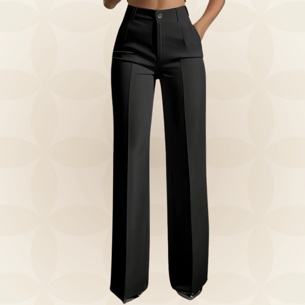 Karin elegant wide-leg trousers in black