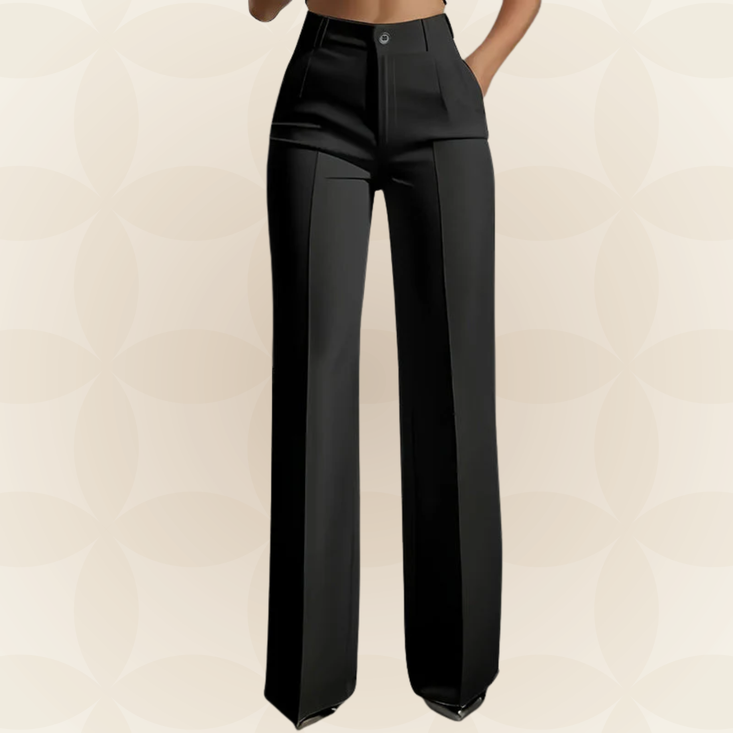 Karin elegant wide-leg trousers in black