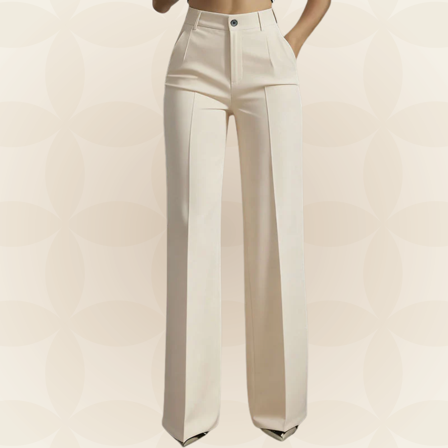Karin elegant wide-leg trousers in beige