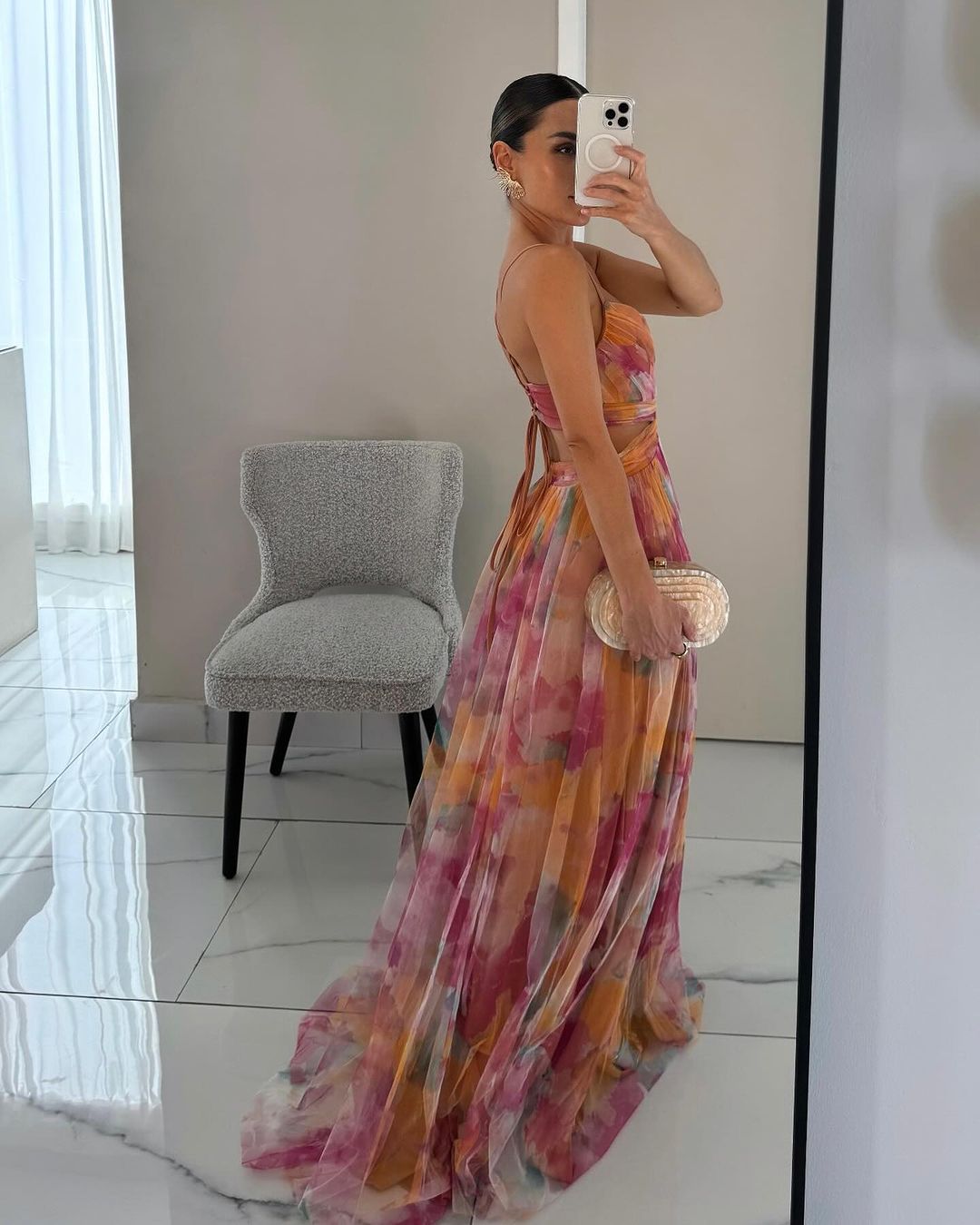 Lina – Elegant Maxi dress for women with spring floral print for Women - Image 2