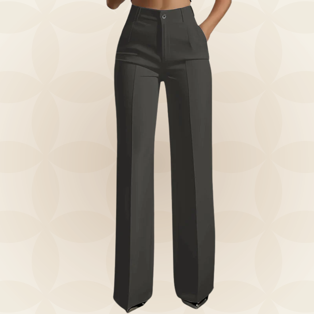 Karin elegant wide-leg trousers in dark grey