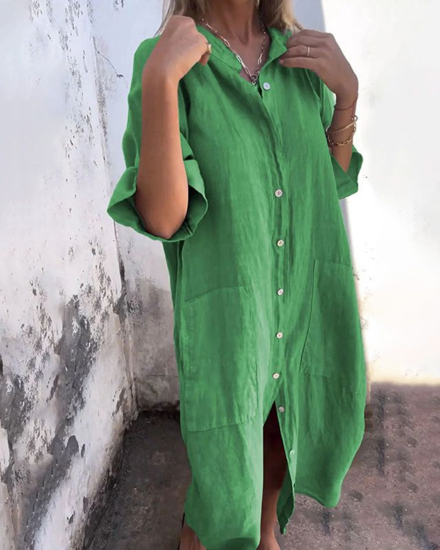 Thea – Women Boho Shirt Dress Dress - Image 4