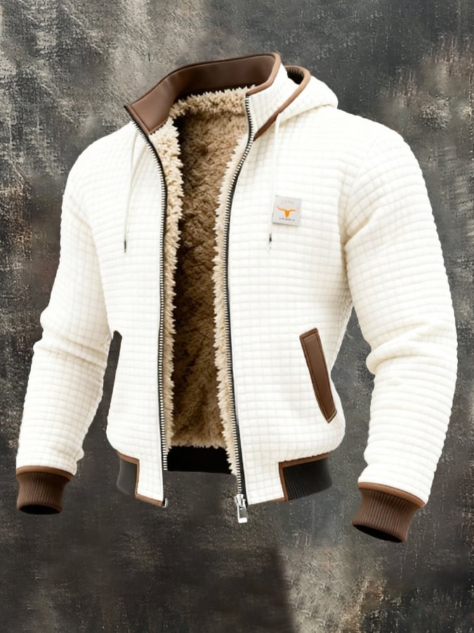 Liam – Sherpa-Lined Quilted Zip Hoodie for Men
